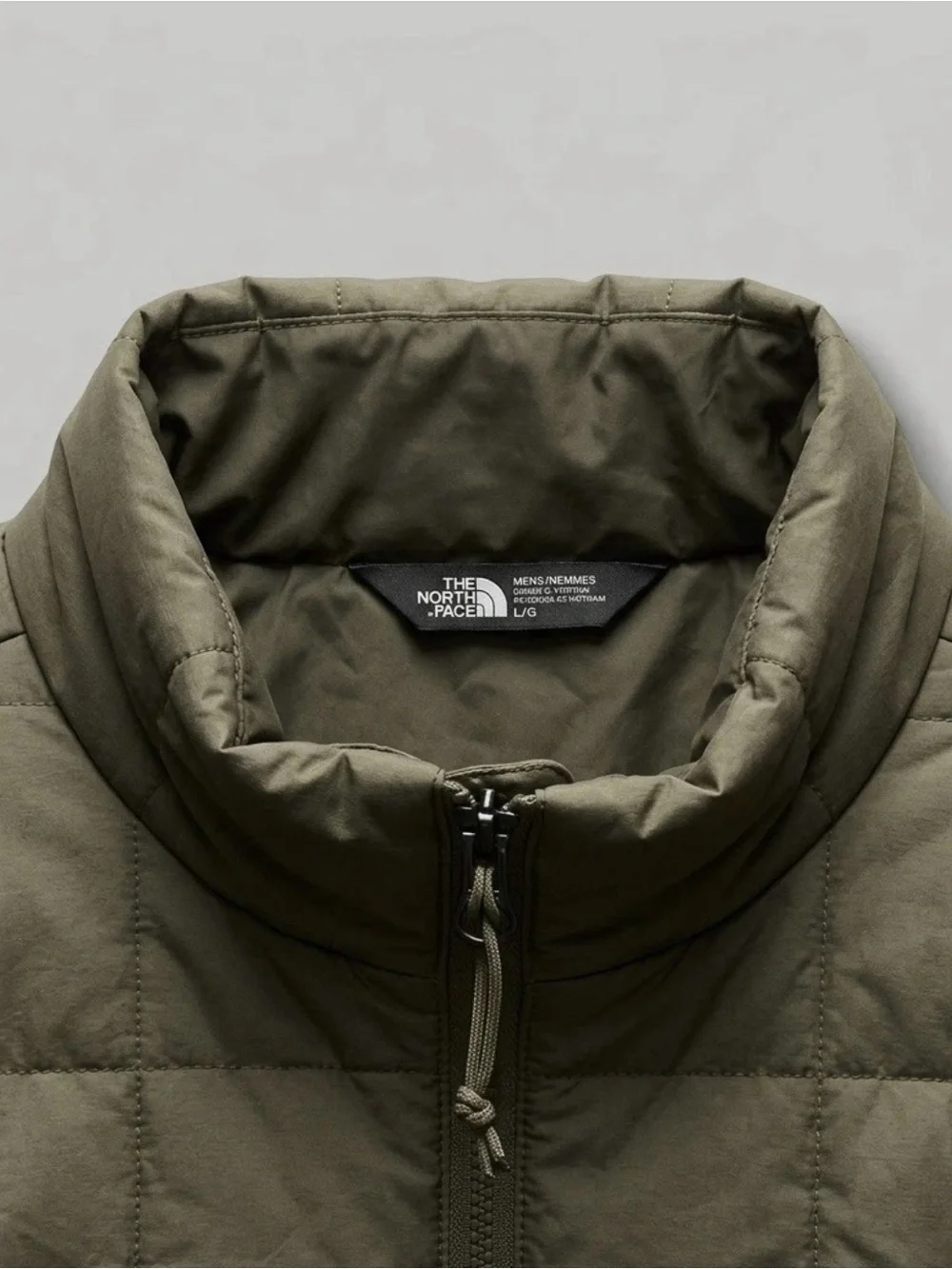 The North Face Mens PrimaLoft Quilted Insulated Jacket Olive Green Size Large